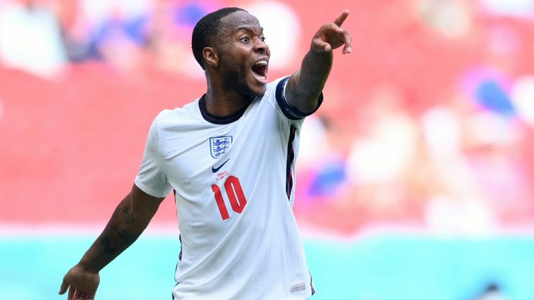 England's Raheem Sterling scored the winning goal against Croatia in Group D play at the 2020 European Championship. (Laurence Griffiths, Pool via AP)