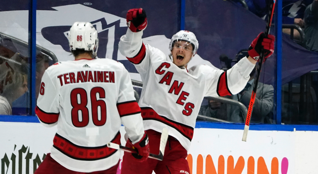 Canes' Aho is stepping it up on the Big Stage, whi