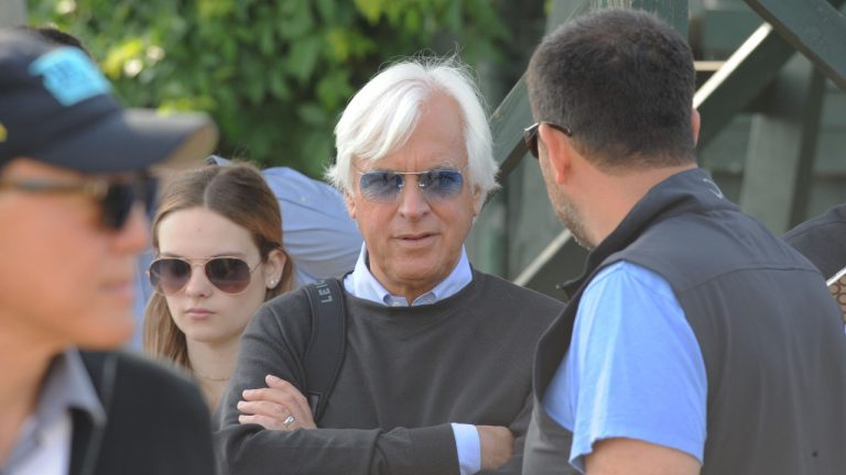 Thoroughbred Horse Trainer Bob Baffert, shown here at Belmont Park.He has been suspended by Church Downs,following a positive test of a steroid betamethasone, in Derby winner Medina Spriit. (C. Neil Decrescenzo/ZUMA Wire)