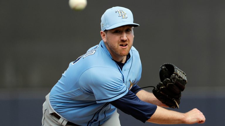 In this Feb. 27, 2020, file photo, New York Yankees' Tyler Zombro delivers a pitch during the sixth inning of a spring training baseball game against the New York Yankees in Tampa, Fla. (Frank Franklin II/AP) 