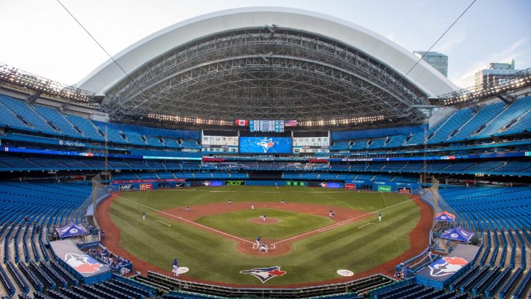 As Toronto FC aims for a return home to host a July 17 game at BMO Field, the Toronto Blue Jays are awaiting a response from the federal government on a proposal that would bring them back to Rogers Centre for a homestand beginning July 30. (Carlos Osorio/CP)
