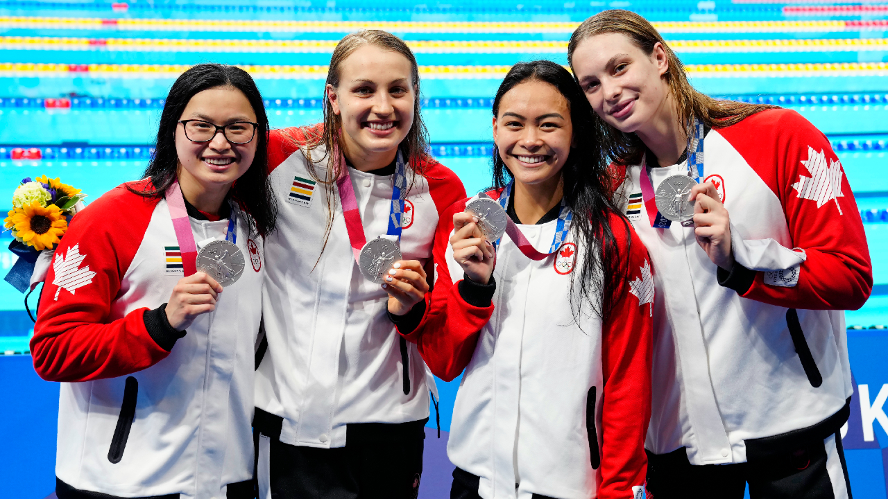 Canada earns first medal in Tokyo with silver in women's 4x100