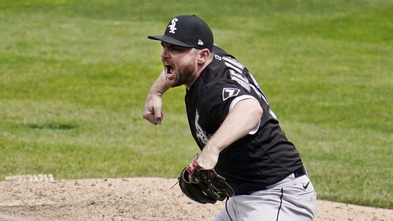 Chicago White Sox'  relief pitcher Liam Hendriks. (AP Photo/Jim Mone)