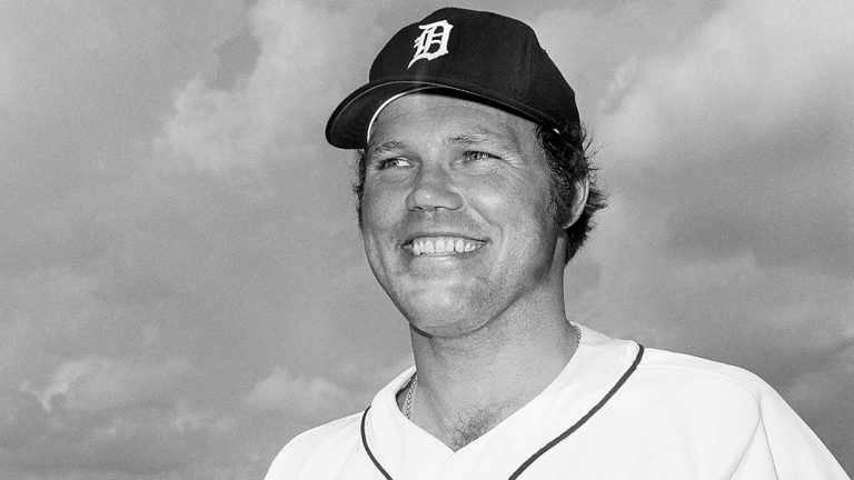 FILE - Detroit Tigers catcher Bill Freehan is shown Feb. 24, 1975. Freehan, an 11-time All-Star catcher with the Detroit Tigers and key player on the 1968 World Series championship team, has died at age 79. “It’s with a heavy heart that all of us with the Detroit Tigers extend our condolences to the friends and family of Bill Freehan,” the team said Thursday, Aug. 19, 2021. (Preston Stroup/AP)