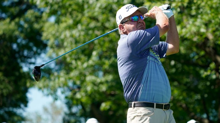 Billy Mayfair of the United States on the second tee box. (Ed Zurga/Getty Images)
