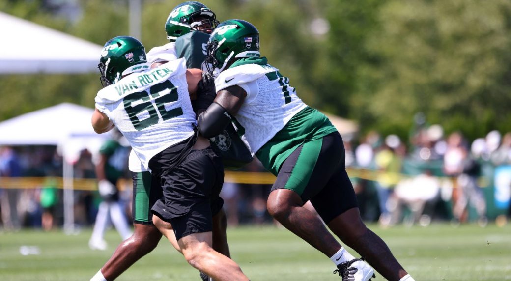 Jets lineman Cameron Clark in hospital with neck injury