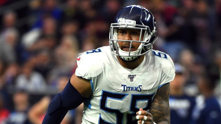 In this Dec. 29, 2019, file photo, Tennessee Titans linebacker Harold Landry (58) rushes against the Houston Texans during the first half of an NFL football game in Houston. (Eric Christian Smith/AP)