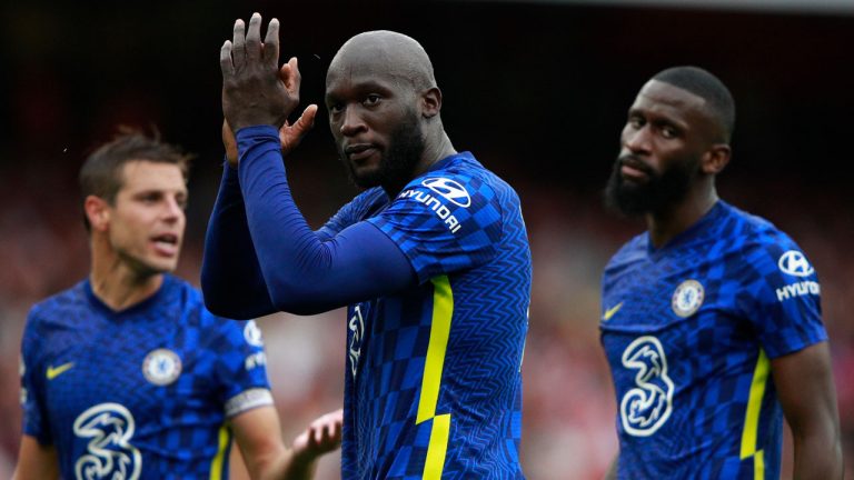 Chelsea's Romelu Lukaku reacts after the English Premier League soccer match between Arsenal and Chelsea at the Emirates stadium. (Ian Walton/AP) 