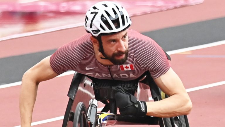 Canada's Brent Lakatos competes in 2020 Paralympic Games in Tokyo, Japan, Tuesday, Aug.31, 2021. Canadian Paralympic stars Aurelie Rivard and Lakatos raced to silver medals on Thursday. Lakatos, a 41-year-old wheelchair racer from Dorval, Que., was second in the men's 800, his fourth silver medal in Tokyo and 11th medal of his Paralympic career. (Scott Grant/CP/HO-Canadian Paralympic Committee)
