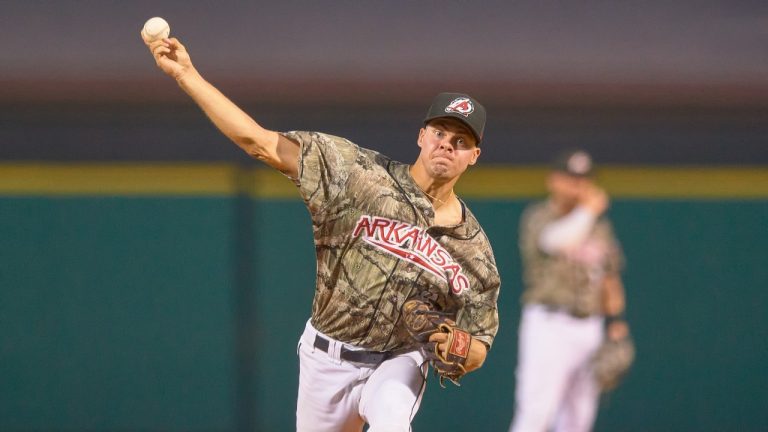 Canadian Matt Brash, a Seattle Mariners prospect, pitches for the double-A Arkansas Travelers. (Mark Wagner/Arkansas Travelers)
