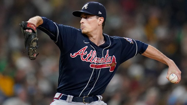 Atlanta Braves starting pitcher Max Fried works against a San Diego Padres batter during the second inning of a baseball game Friday, Sept. 24, 2021, in San Diego. (Gregory Bull/AP)