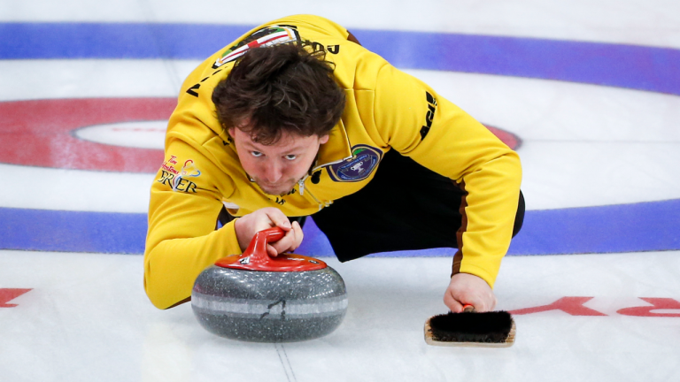 Team Manitoba skip Jason Gunnlaugson, seen here at the Brier earlier this year, is headed back to the Canadian Curling Trials. (CP/file)