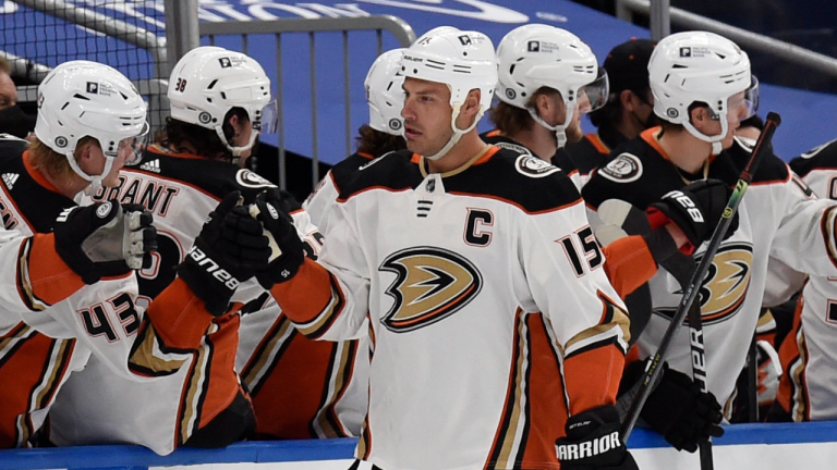 Anaheim Ducks captain Ryan Getzlaf was fined $1,000 for a dangerous trip. (AP)
