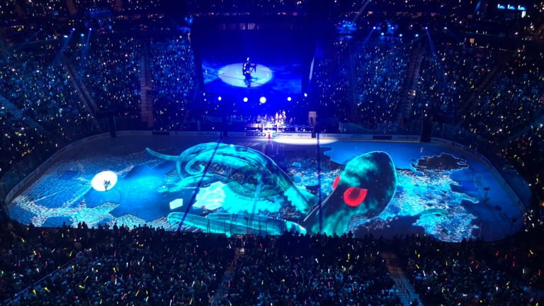 A still of the Vegas Golden Knights' pre-game show during the Seattle Kraken's inaugural game. (Captured by Sportsnet's Ryan Pinder/Twitter)