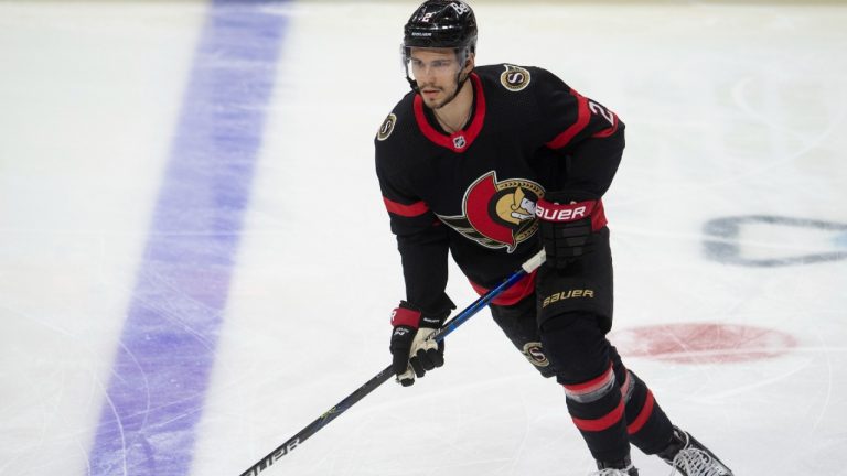 Ottawa Senators defenceman Artem Zub skates during warm-up. (Adrian Wyld/CP).