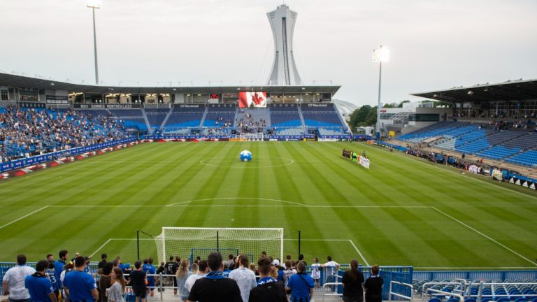 Fans sit in the stands prior to an MLS soccer game between CF Montreal and FC Cincinnati in Montreal, Saturday, July 17, 2021 (Graham Hughes/CP).