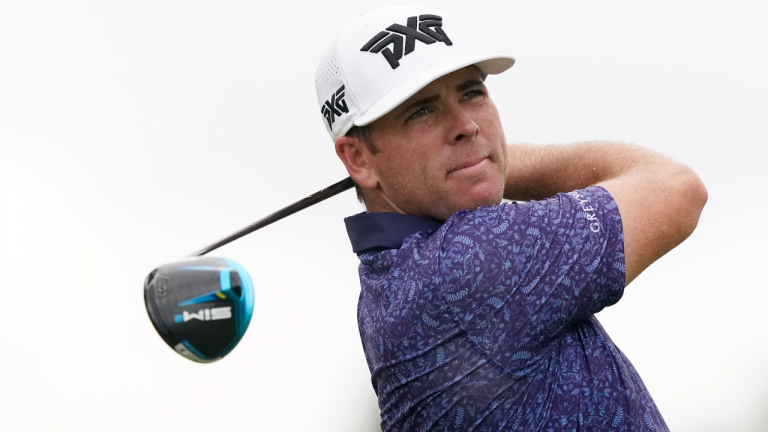 Luke List, seen here at a tournament on Oct. 2, is among the leaders at the rain-shortened Houston Open. (AP/file)