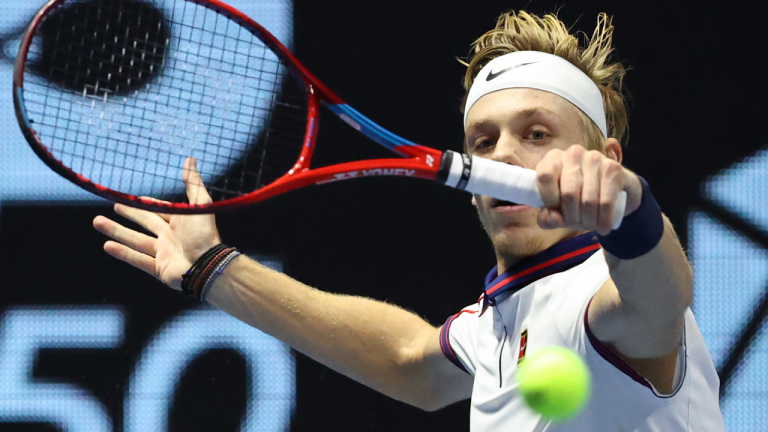 Denis Shapovalov, seen here competing last week, has reached the quarterfinals of the Stockholm Open. (CP/file)