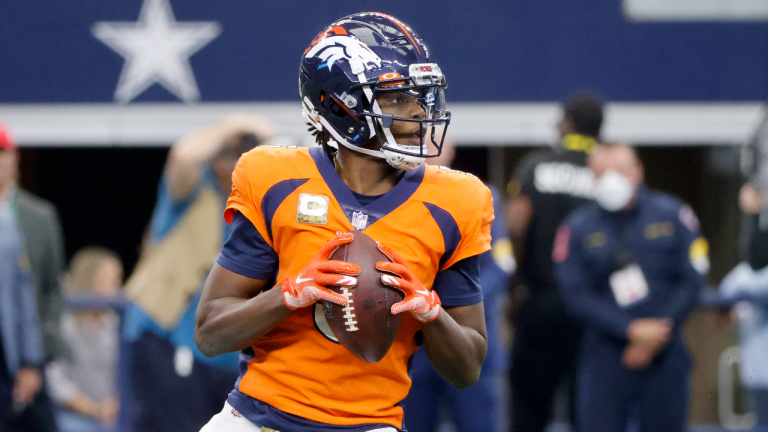 Broncos QB Teddy Bridgewater had a big game against the Cowboys on Sunday. (AP)