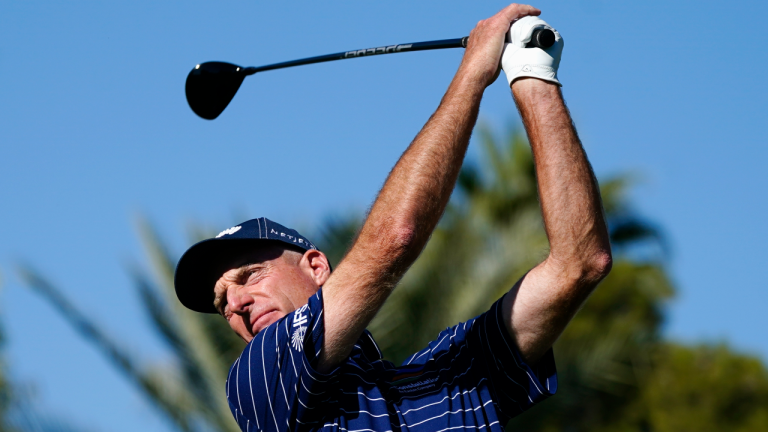 Jim Furyk is in good position heading into the final round of the Charles Schwab Cup. (AP)