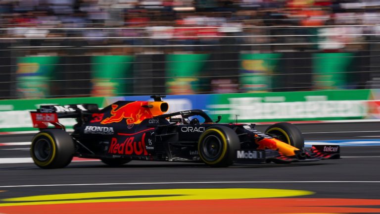 Formula One Red Bull driver Max Verstappen steers his car during a practice session ahead of this weekend's Mexican Grand Prix. (Fernando Llano/AP)