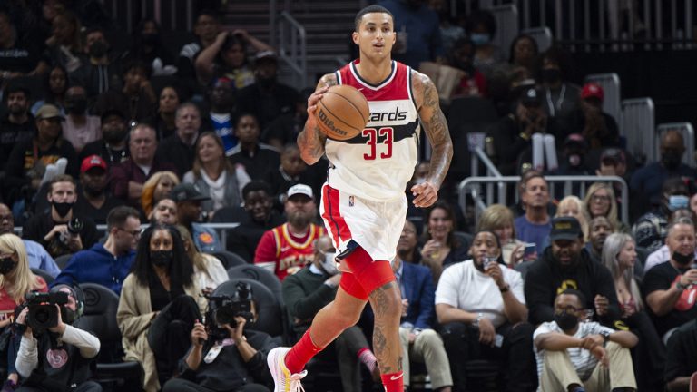 Washington Wizards Kyle Kuzma (33) moves the ball up the court. (Hakim Wright Sr./AP)