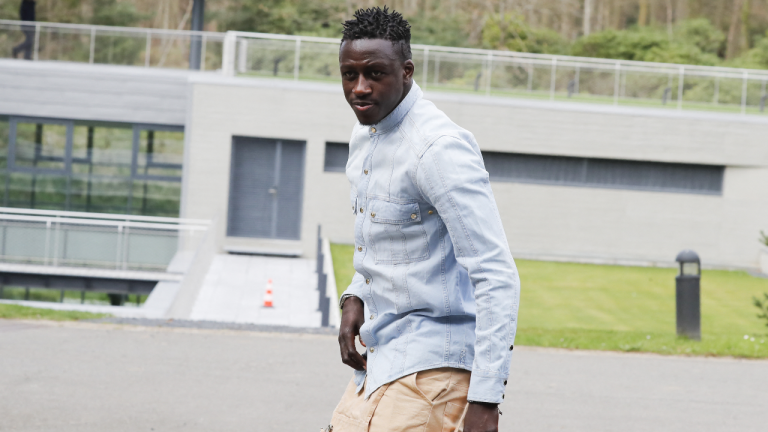 File photo dated March 20, 2017 of Benjamin Mendy arrives at the French National Football Team training center in Clairefontaine-en-Yvelines, south of Paris. The 27-year-old defender has been charged with four counts of rape and one count of sexual assault, Cheshire Police said. 
 Photo by Henri Szwarc/ABACAPRESS.COM 