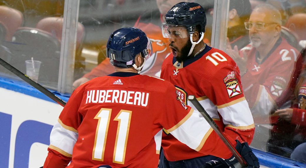 Jonathan Huberdeau helps Flames past Panthers in shootout