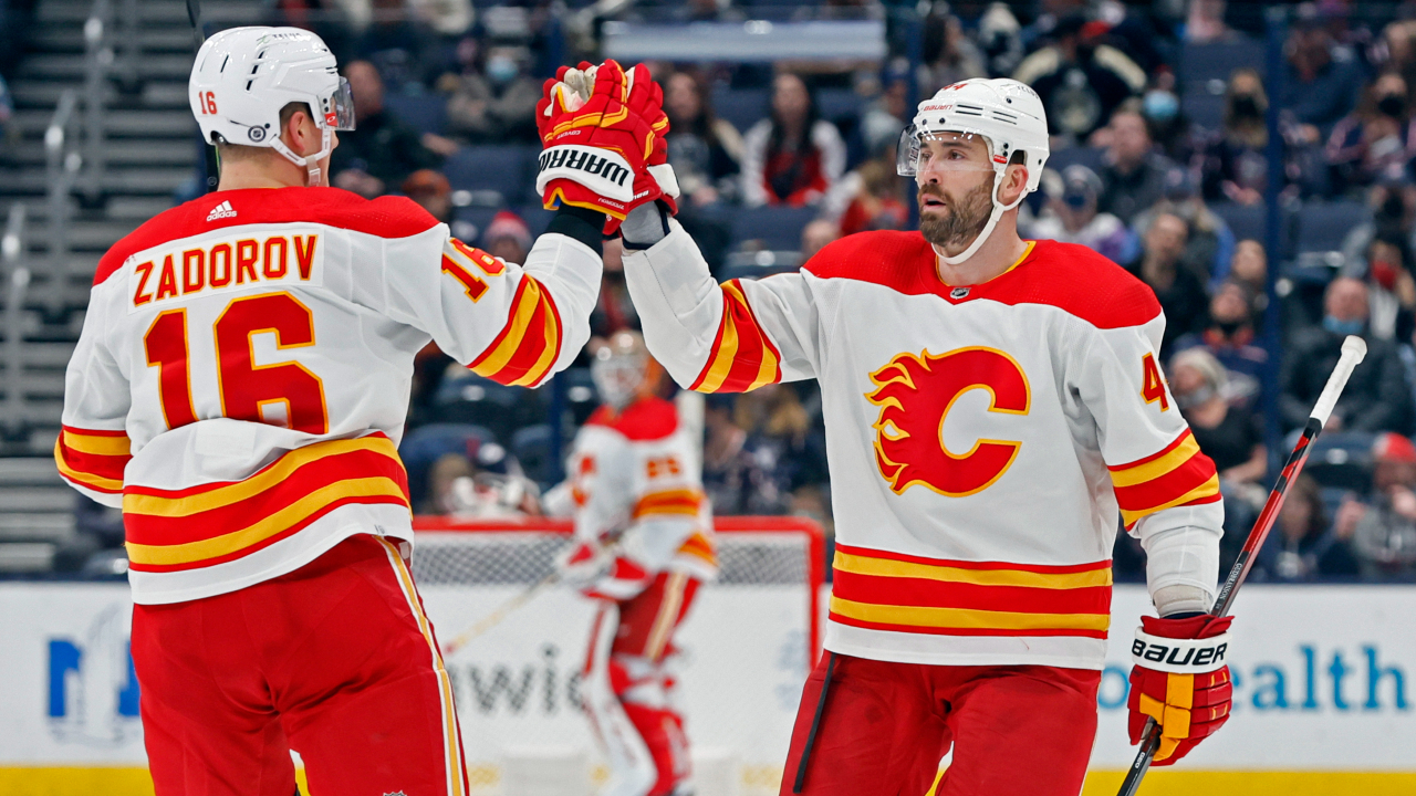 Flames set franchise-record 62 shots on goal in rout of Blue Jackets