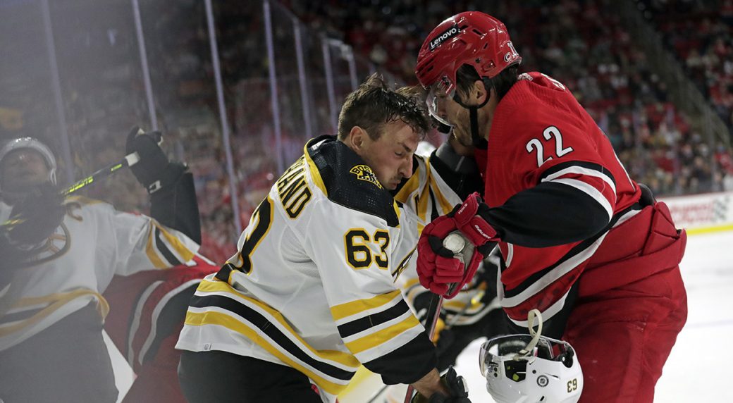 Boston Bruins' Brad Marchand is now agitating on NHL scoresheets
