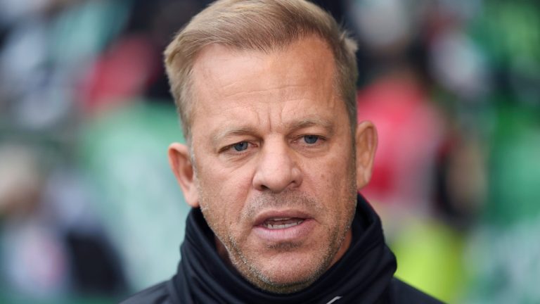 File picture taken Oct. 30, 2021 shows Werder's coach Markus Anfang during an interview in Bremen, Germany. (Carmen Jaspersen/dpa via AP)