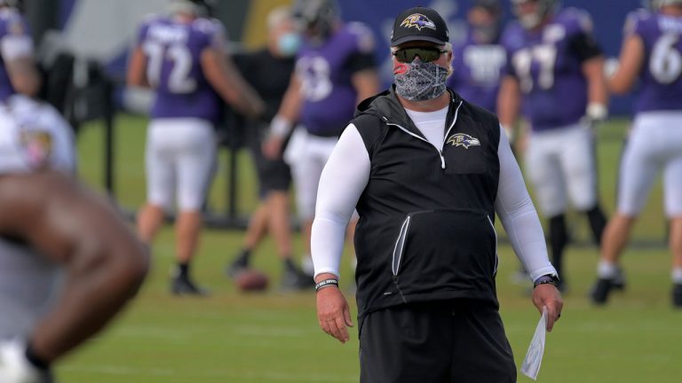 Baltimore Ravens defensive coordinator Don Martindale during preseason practice at the Ravens' training facility. (Karl Merton Ferron/AP) 