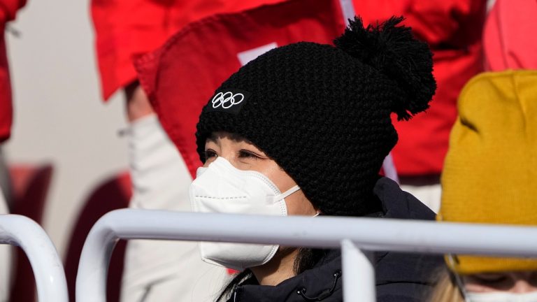 China's Peng Shuai watches the women's freestyle skiing big air finals at the 2022 Winter Olympics, Tuesday, Feb. 8, 2022, in Beijing. (AP/file)
