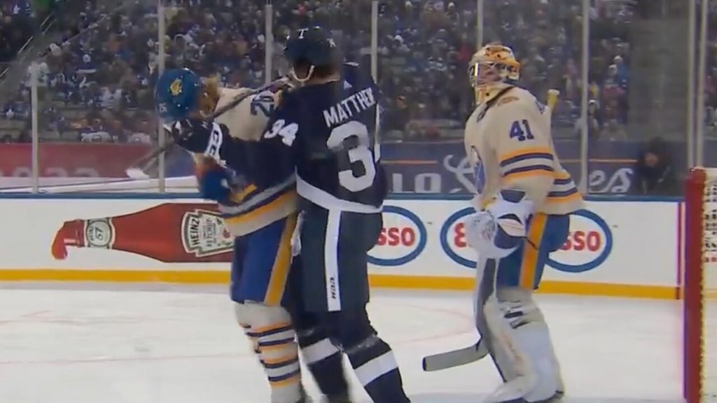 Auston Matthews facing suspension after cross check to the head of Rasmus  Dahlin. - HockeyFeed