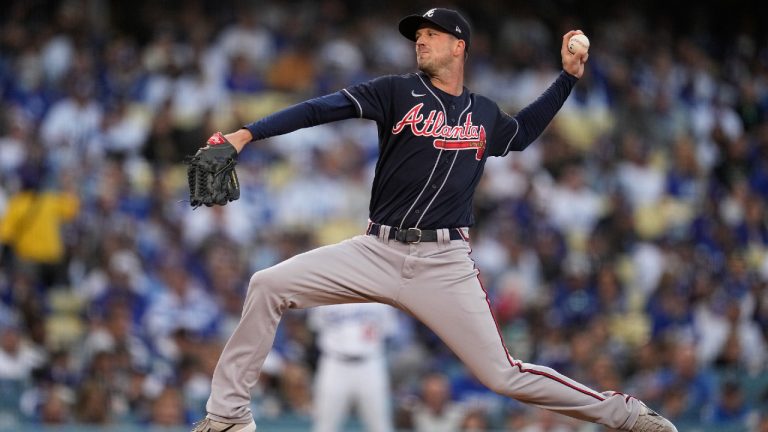 Then Atlanta Braves pitcher Drew Smyly pitches in the second inning against the Los Angeles Dodgers. (Ashley Landis/AP)