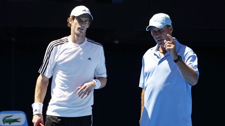 FILE - in this Jan. 15, 2012 file photo, Andy Murray of Britain, left, talks with coach Ivan Lendl during a practice session for the Australian Open tennis championship, in Melbourne, Australia. (Sarah Ivey, File/AP)