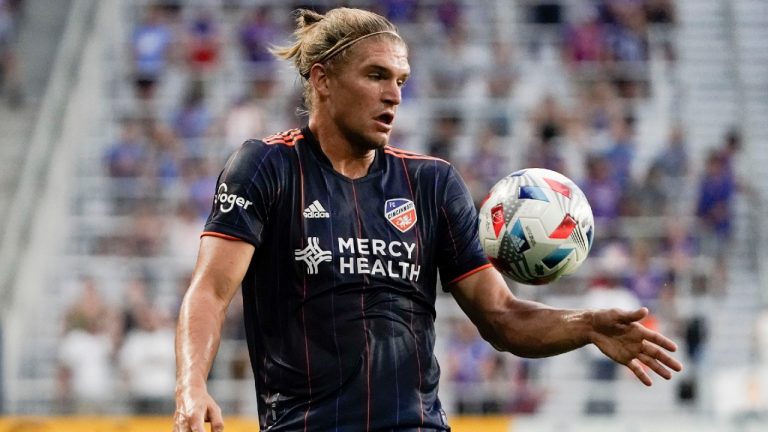 FC Cincinnati defender Nick Hagglund was traded to expansion Cincinnati in January 2019 after five seasons with Toronto. (Jeff Dean/AP)