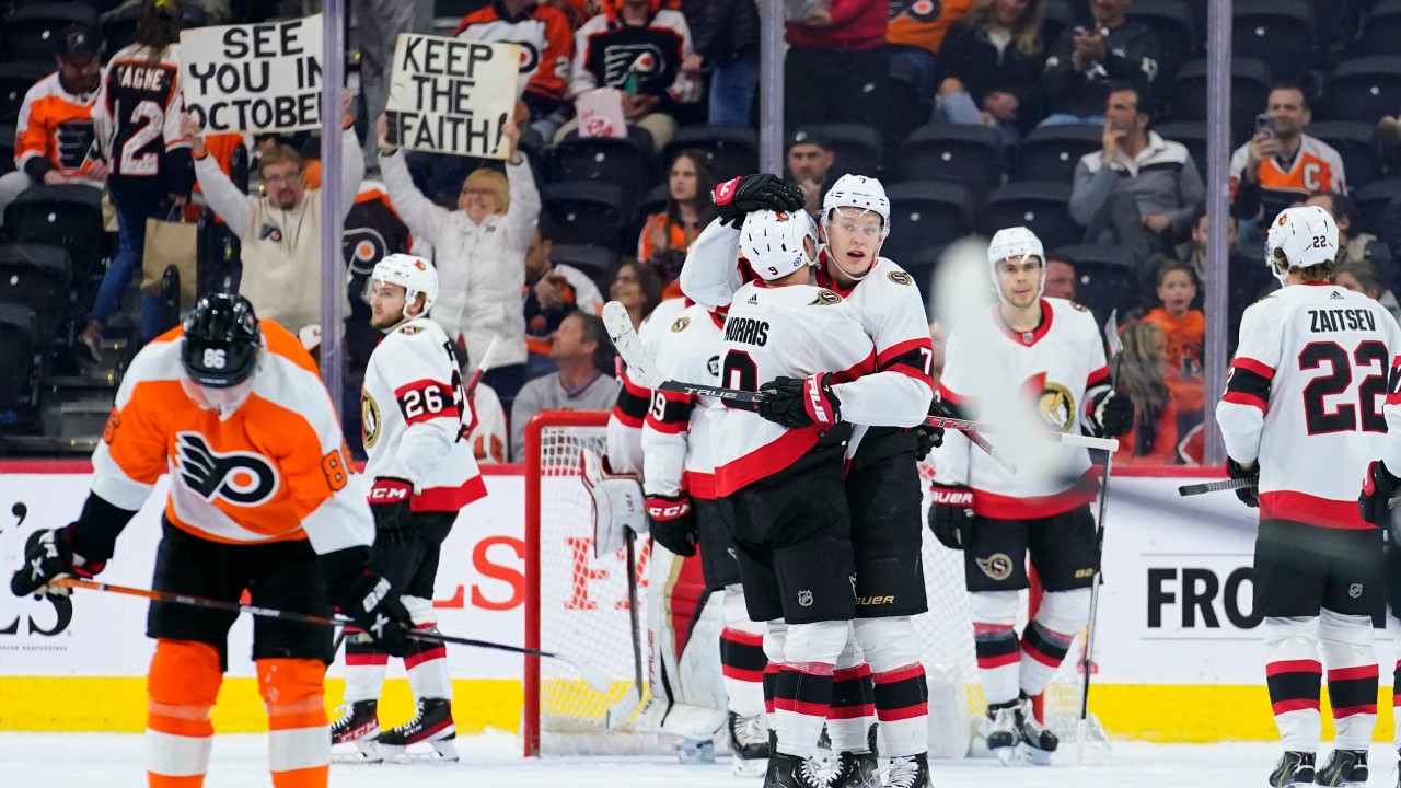Brady Tkachuk leads Senators past Flyers in teams' finale