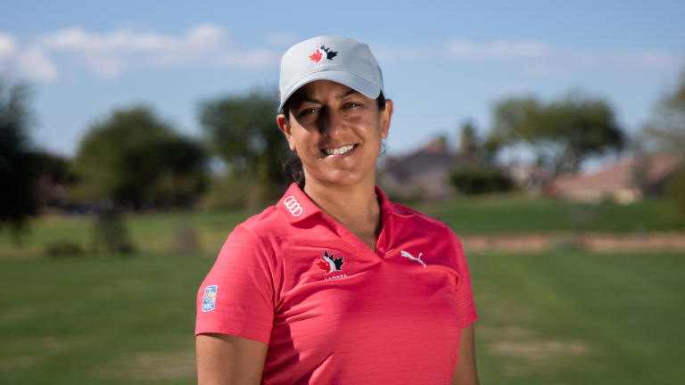 Salimah Mussani poses at Legacy Golf Club on November, 25, 2021 in this handout photo received May 6, 2022. (CP/Golf Canada)