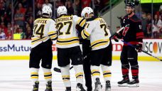 Bruins’ Lindholm ‘not doing well’ after taking hit by Hurricanes’ Svechnikov