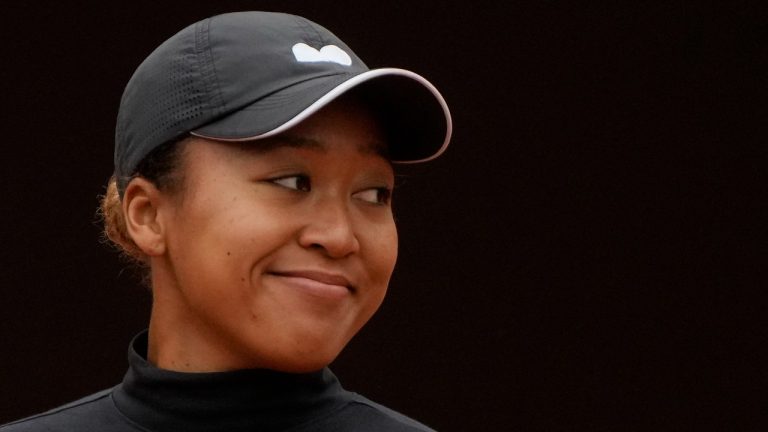 Naomi Osaka, of Japan, attends a training session on the occasion of the Italian Open tennis tournament, in Rome, Friday, May 6, 2022. (Gregorio Borgia/AP)