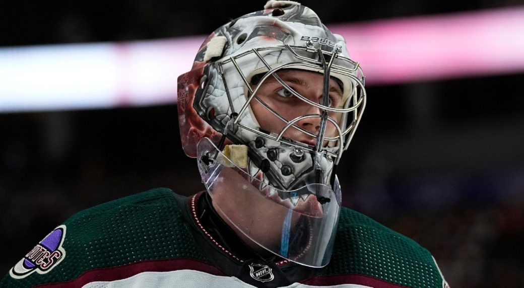 Coyotes goalie gets more than just protection from his mask