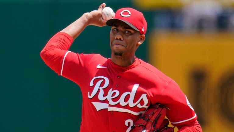 Reds starting pitcher Hunter Greene. (Gene J. Puskar/AP)