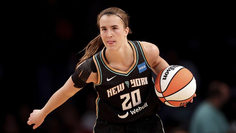New York Liberty guard Sabrina Ionescu (20) during a WNBA basketball game. (Adam Hunger/AP)