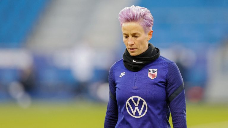 Megan RAPINOE (USA) in action during a France vs. USA women’s friendly soccer match at Oceane stadium. (Loic Baratoux/ABACAPRESS)