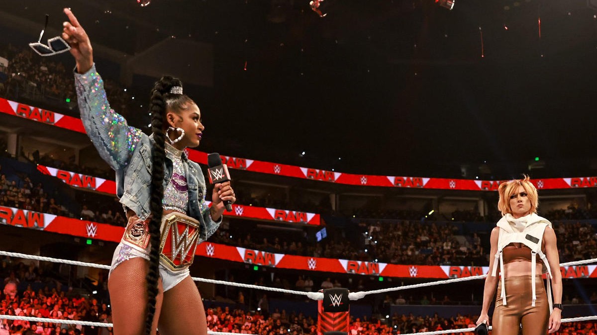 Raw women's champion Bianca Belair (left) will clash with Becky Lynch (right) at SummerSlam on Saturday. (Photo Credit: WWE)