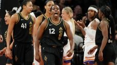 Las Vegas beats short-handed Phoenix in WNBA playoffs