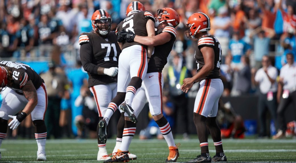 Browns nail 58yard FG with eight seconds left to beat Mayfield's Panthers