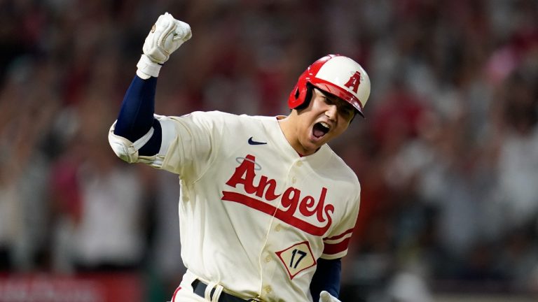 Shohei Ohtani will begin the 2023 season with the Los Angeles Angels ... but will we see him with a new club before the MLB Trade Deadline? (Ashley Landis/AP)