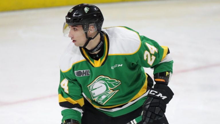 Logan Mailloux of the London Knights. (Luke Durda/OHL Images)